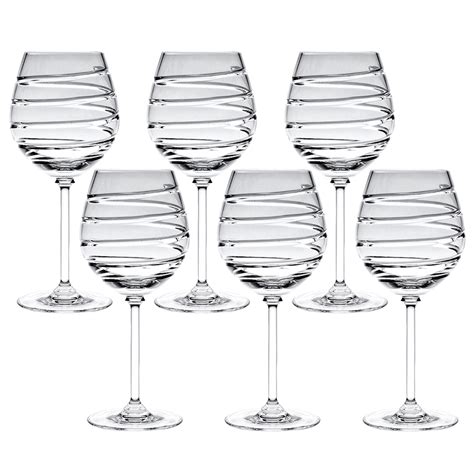 Swirl Crystal Wine Glasses Set Of 6