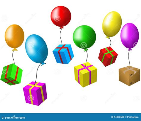Balloons And Presents Stock Vector Illustration Of Blue 14302658