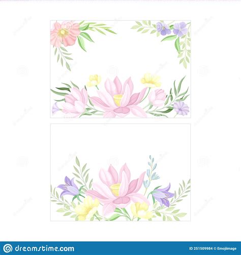 Set Of Elegant Greeting Or Invitation Card Templates With Delicate
