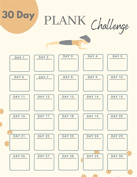 30 Day Plank Challenge Digital Fitness Guide Printable Etsy Uk
