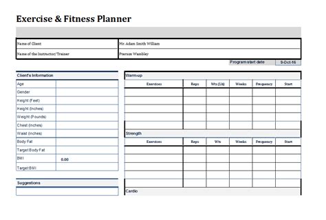 9 Free Fitness Schedule Templates In Ms Word And Ms Excel Format