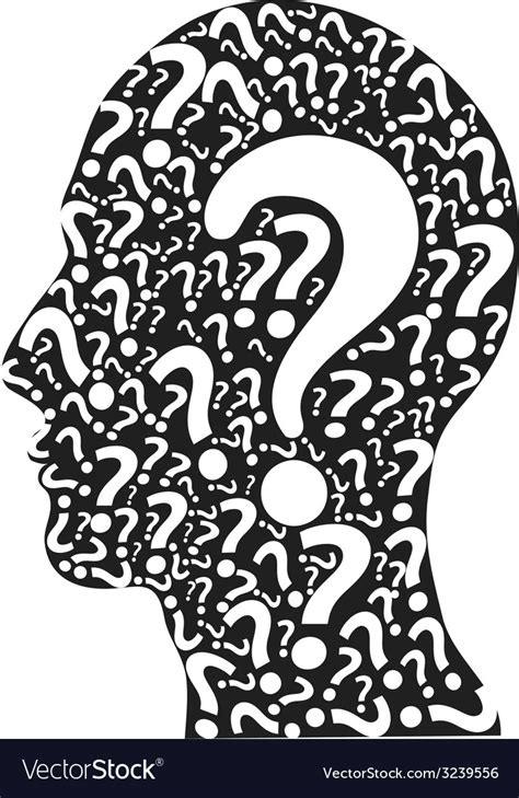 Human Head Filled With Question Marks Royalty Free Vector