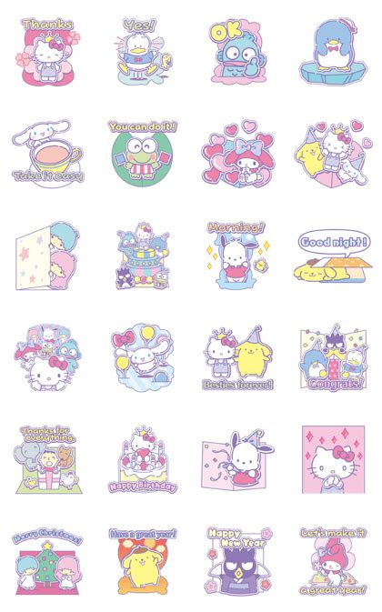 Sanrio Characters Greetings Line Whatsapp Sticker  Png