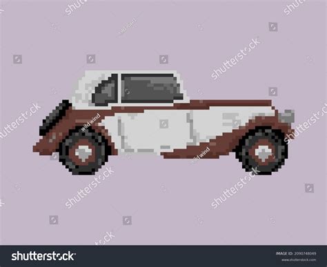 Illustration Retro Classic Car Pixel Art Stock Vector Royalty Free