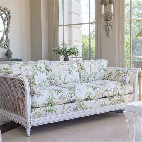 Upholstered Floral Sofa With A Wooden Frame Conservatory Furniture