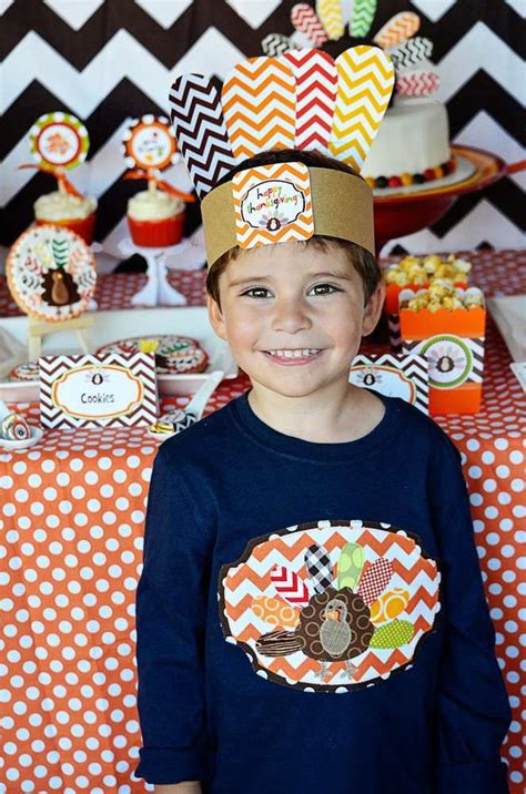 Colorful Chevron And Polkadots Thanksgiving Party Ideas