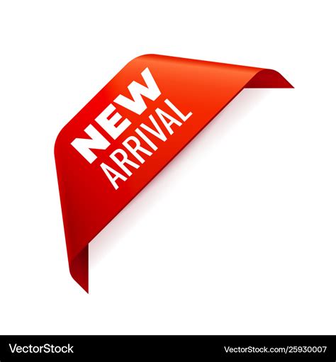 Red Corner Ribbon New Arrival Royalty Free Vector Image