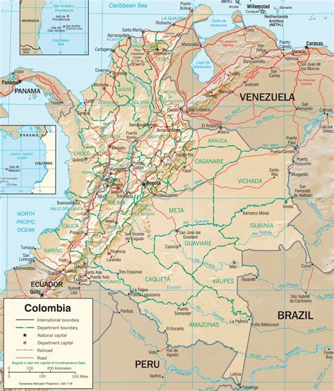 Mapas De Colombia Con Nombres Departamentos Capitales Carreteras