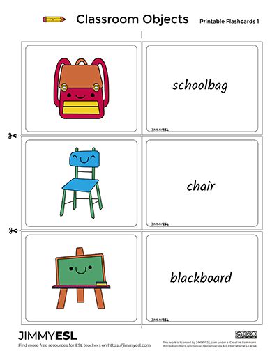 School And Classroom Objects Esl Vocabulary Worksheets And Flashcards