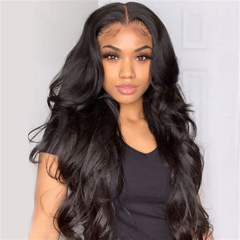 Cheap Machine Wigs Body Wave Hair Weave With 5x5 Lace Closure Wig