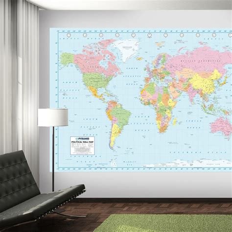 World Map Large Wall Mural Free Paste Map Wall Mural Large