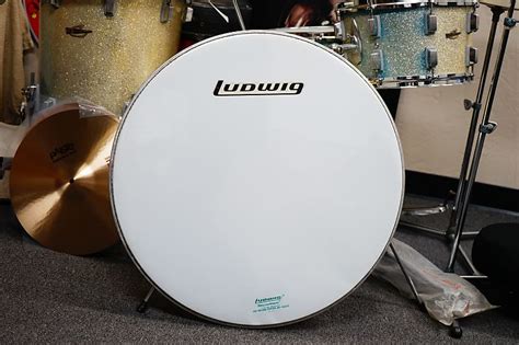Ludwig 26 White Logo Bass Drum Head Reverb