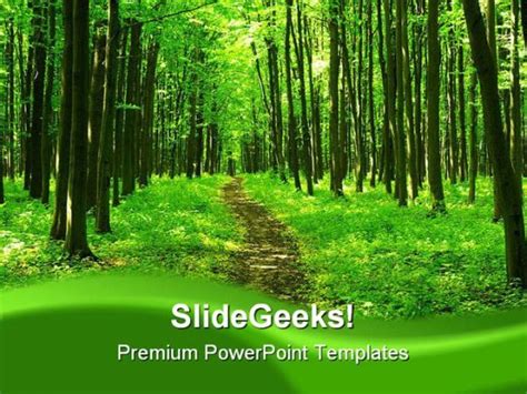 Green Forest Path Nature Powerpoint Templates And Powerpoint
