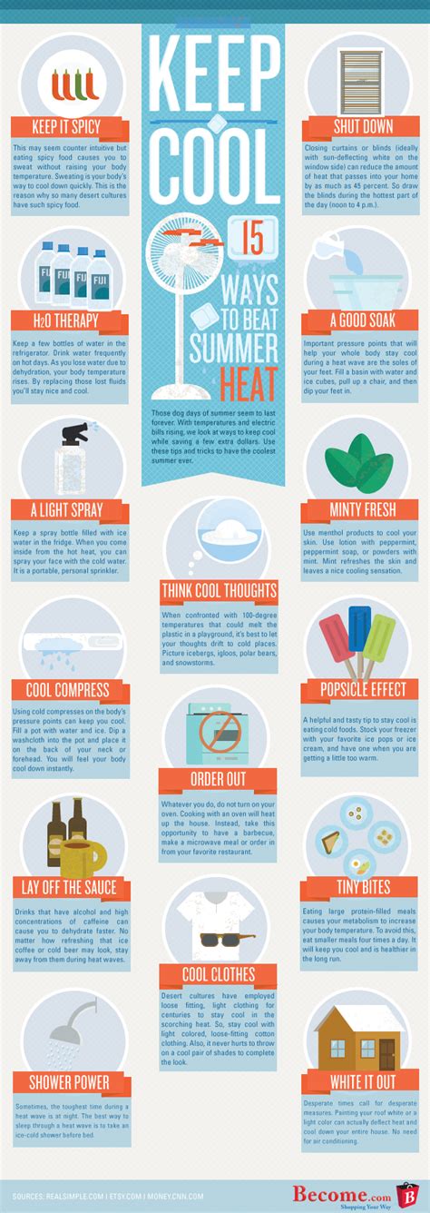 15 Ways To Keep Cool In Summer Infographics