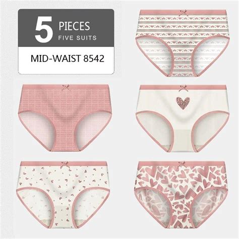 buy langsha 5pcs women s panties pure cotton breathable underwear seamless cute print briefs