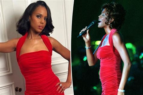 Kerry Washington Wears Whitney Houstons Red Dress From 1996