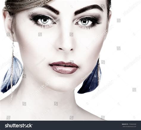 Closeup Portrait Sexy Whiteheaded Young Woman Stock Photo 173494940
