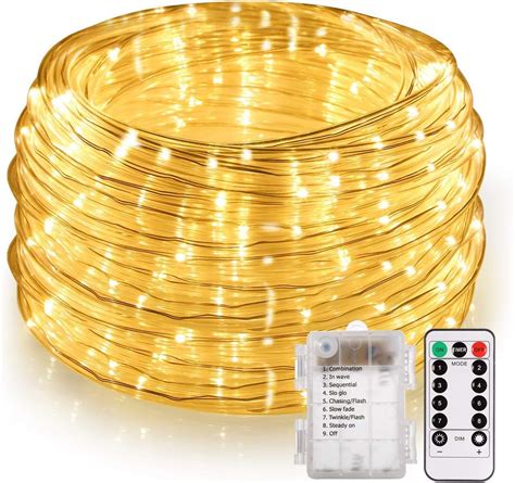 46ft Led Rope Lights Outdoor Battery Powered Rope String