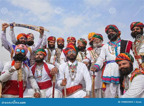 Indian Rajasthani Men With Long Mustaches In Rajasthan India Editorial Stock Image Image Of