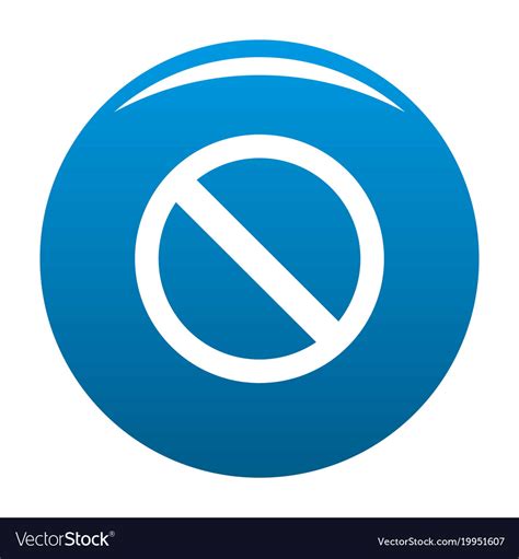 Prohibition Sign Or No Sign Icon Blue Royalty Free Vector