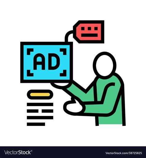Advertiser Ad Placement Color Icon Royalty Free Vector Image