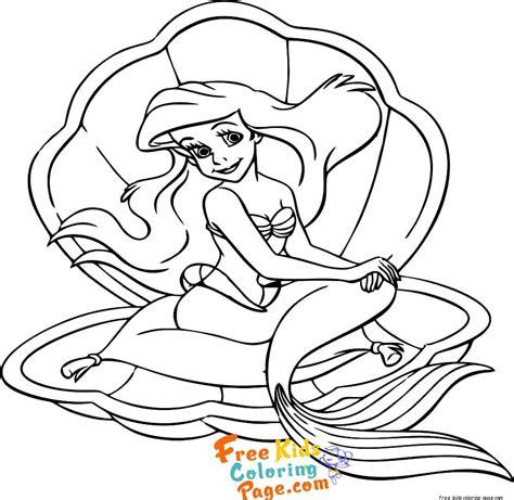 Mermaid Ariel Disney Princess Drawing Cute Cartoon Printable