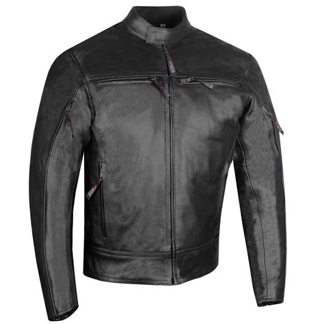 Buy Mens Raider Premium Natural Buffalo Leather Motorcycle Jacket Ce
