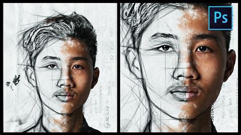 Photoshop Tutorial Pencil Art Effect Potrait Sketch Youtube