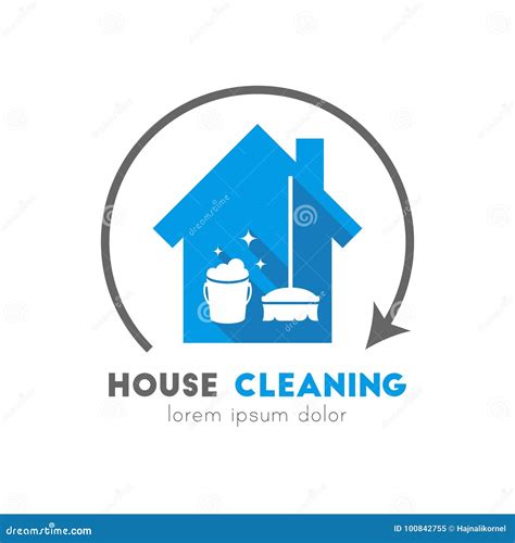 Logotipo Del Servicio De La Limpieza De La Casa Ilustración Del Vector