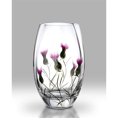 Nobile Glassware Round Thistle Glass Vase 20cm Thistle Vase