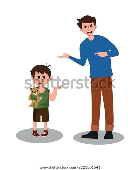Father Scolding His Son Angry Father Stock Vector Royalty Free