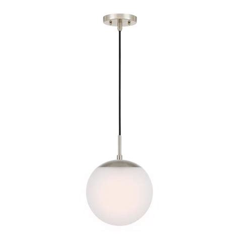 Quoizel Brushed Nickel Transitional Frosted Glass Globe Pendant At