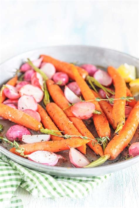 Roasted Radishes And Carrots With Thyme And Lemon