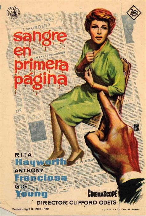 Sangre En Primera PÁgina 1959 Cine Y Teatro