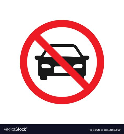 No Parking Cars Sign Royalty Free Vector Image