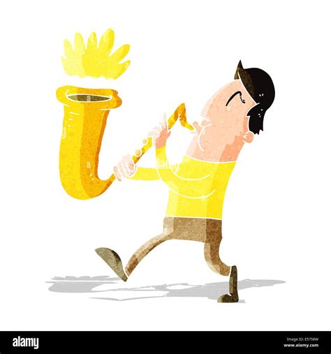 Cartoon Man Blowing Saxophone Stock Vector Image And Art Alamy
