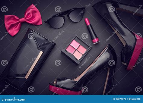 Fashion Design Woman Accessories Setglamor Makeup Stock Photo Image