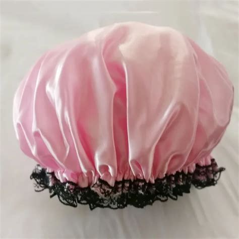 Beautiful Thick Women Shower Caps Colorful Double Layer Bath Shower Hair Cover Adults Waterproof