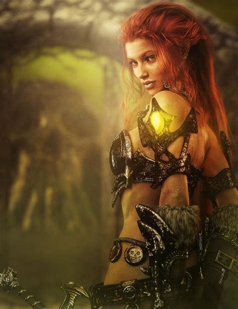 Redheadwarriorwomanfantasyart5 Warrior Girl Fantasy Women