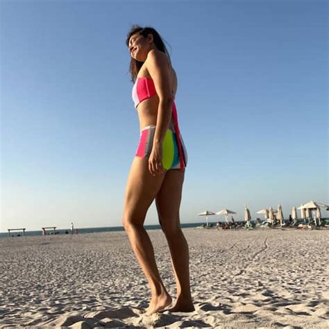 Kriti Kharbanda Was Seen Posing On The Beach Wearing A Multi Coloured Bikini See Her Viral Pics