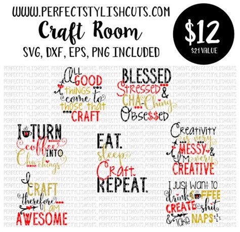 Craft Room Decor Bundle Svg Dxf Eps Png Files For Cutting