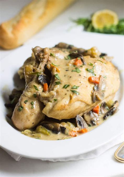 Chicken Fricassee A One Pot Chicken Dinner Made With Mushrooms Tarragon And A Cream Sauce