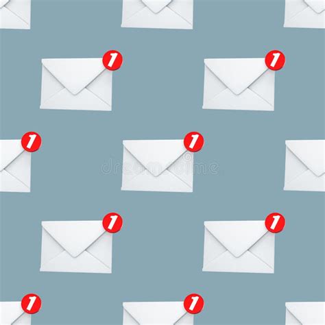 Seamless Pattern Mail Notification One New Email Message In The Inbox