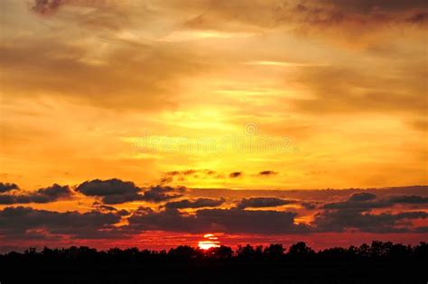 Beautiful Dramatic Sunset With Twilight Color Sky Stock Photo Image