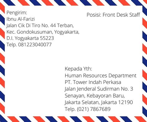 Contoh Penulisan Alamat Surat Yang Benar | My XXX Hot Girl