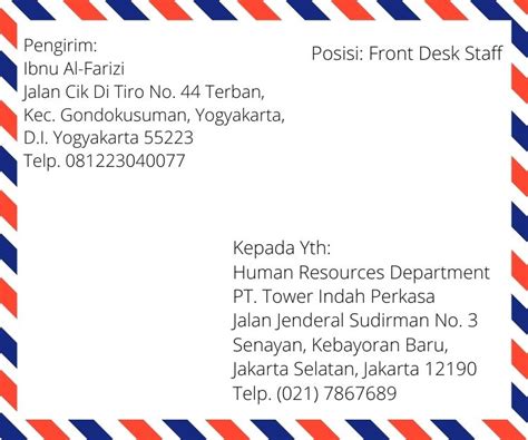 Cara Tulis Alamat Di Sampul Surat Besar Latest Letter Website