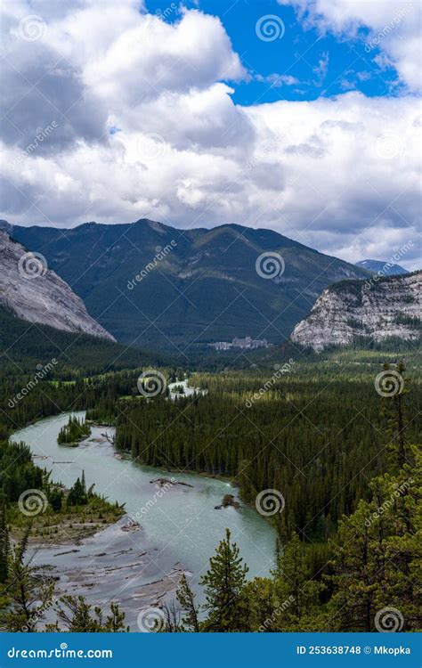 View Of The Bow River As Seen From The Hoodoos Viewpoint In Banff