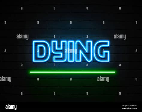 Dying Neon Sign Glowing Neon Sign On Brickwall Wall 3d Rendered