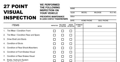 27 Point Visual Inspection Tmg024 Compuprint Usa