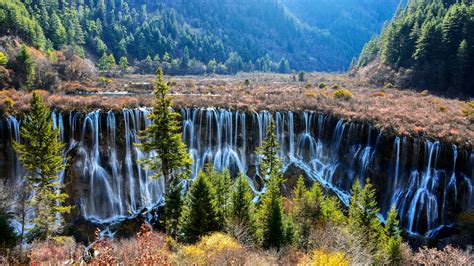 Jiuzhai Valley Scenic Area In Southwest Chinas Sichuan Province Is